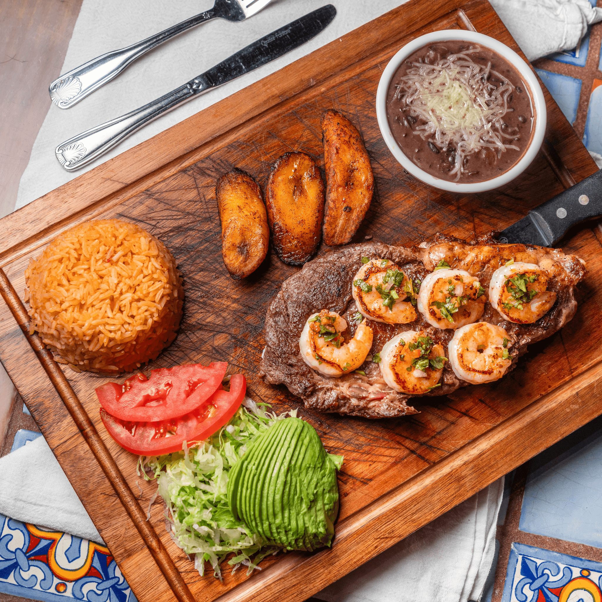 Ribeye & Shrimp.