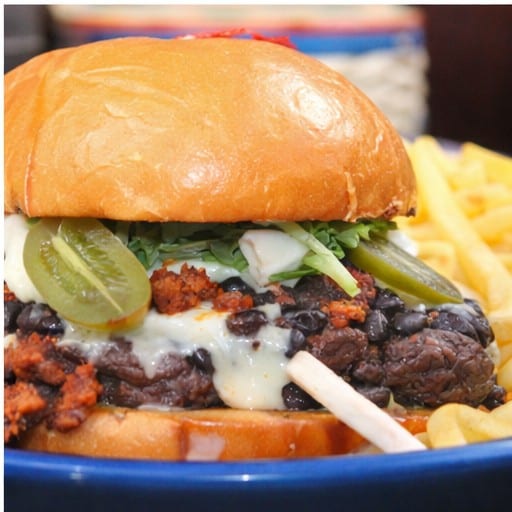 Bourbon BBQ Mangos Burger.